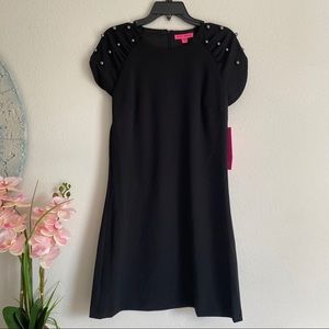 NWT Betsy Johnson pearly black dress size 8